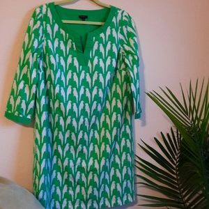 Talbots Green Parrot Tunic Size 10